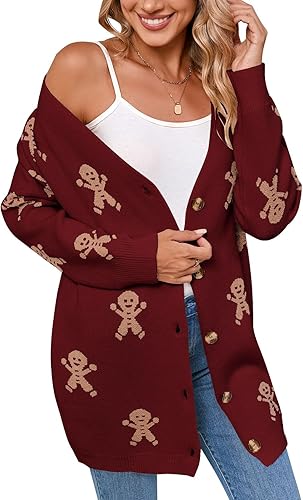 shermie Women's Button Down Cardigan Sweaters Long Sleeve Lo