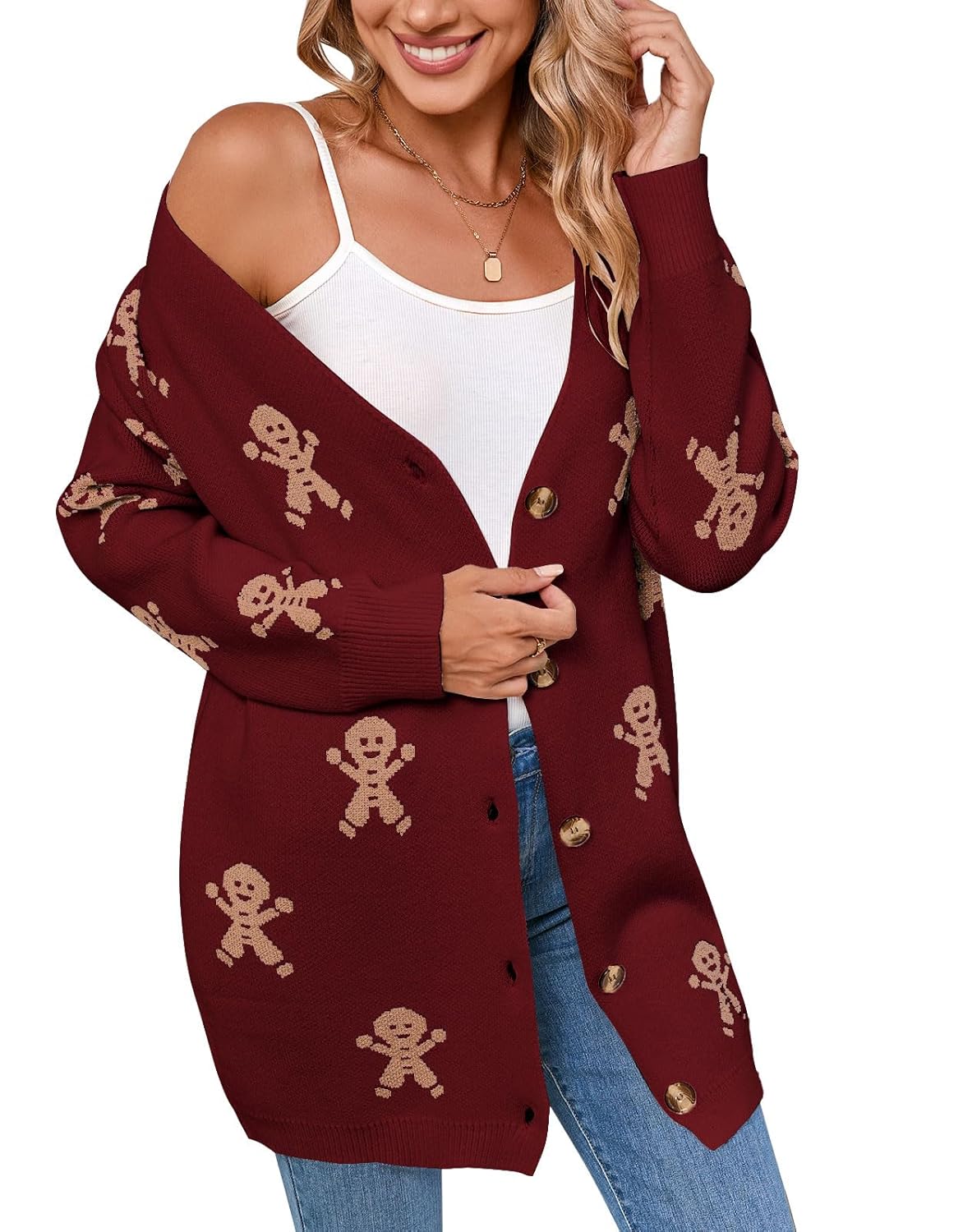 shermie Womens Button Down Cardigan Sweaters Long Sleeve Loose Casual Soft Warm Fall Winter Sweater