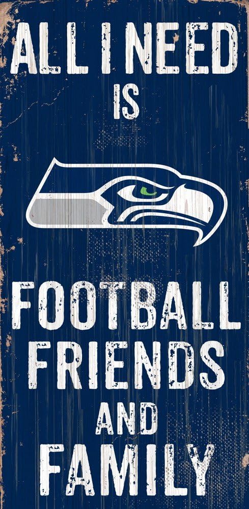 Fan Creations N0738-SEA Color Seattle Seahawks All I Need is Football, Family & Friends Sign, Multicolored