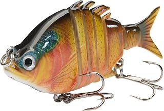 Bassdash SwimPanfish 2.5”/0.34oz Hard Bluegill Swimbaits Multi Jointed Topwater Trout Bass Fishing Crank Lure for Freshwater and Saltwater