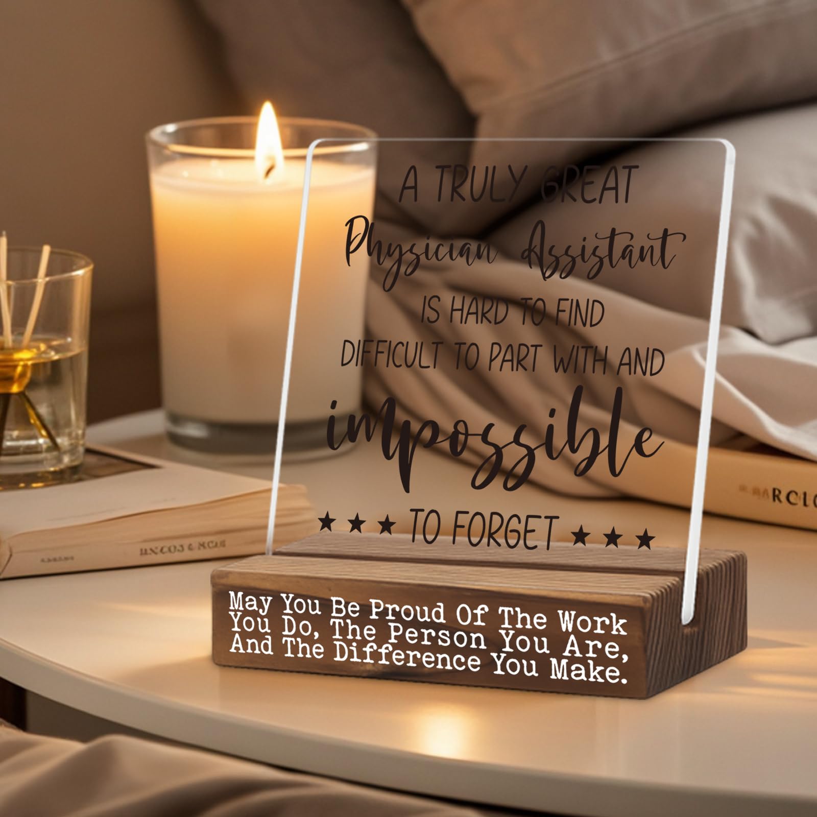 Physician Assistant Thank You Gift Desk Sign, Inspirational Gift for PA Week Retirement Promotion Birthday, Appreciation Office Decor for Women Men, Recognition Plaque from Patient Coworker TZ287