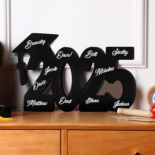 Miniatura 3 de Vercraft Decoraciones de graduación de la clase de 2024 de 16 x 10.4 pulgadas, accesorios de fotos de graduación de madera 2024, cartel de