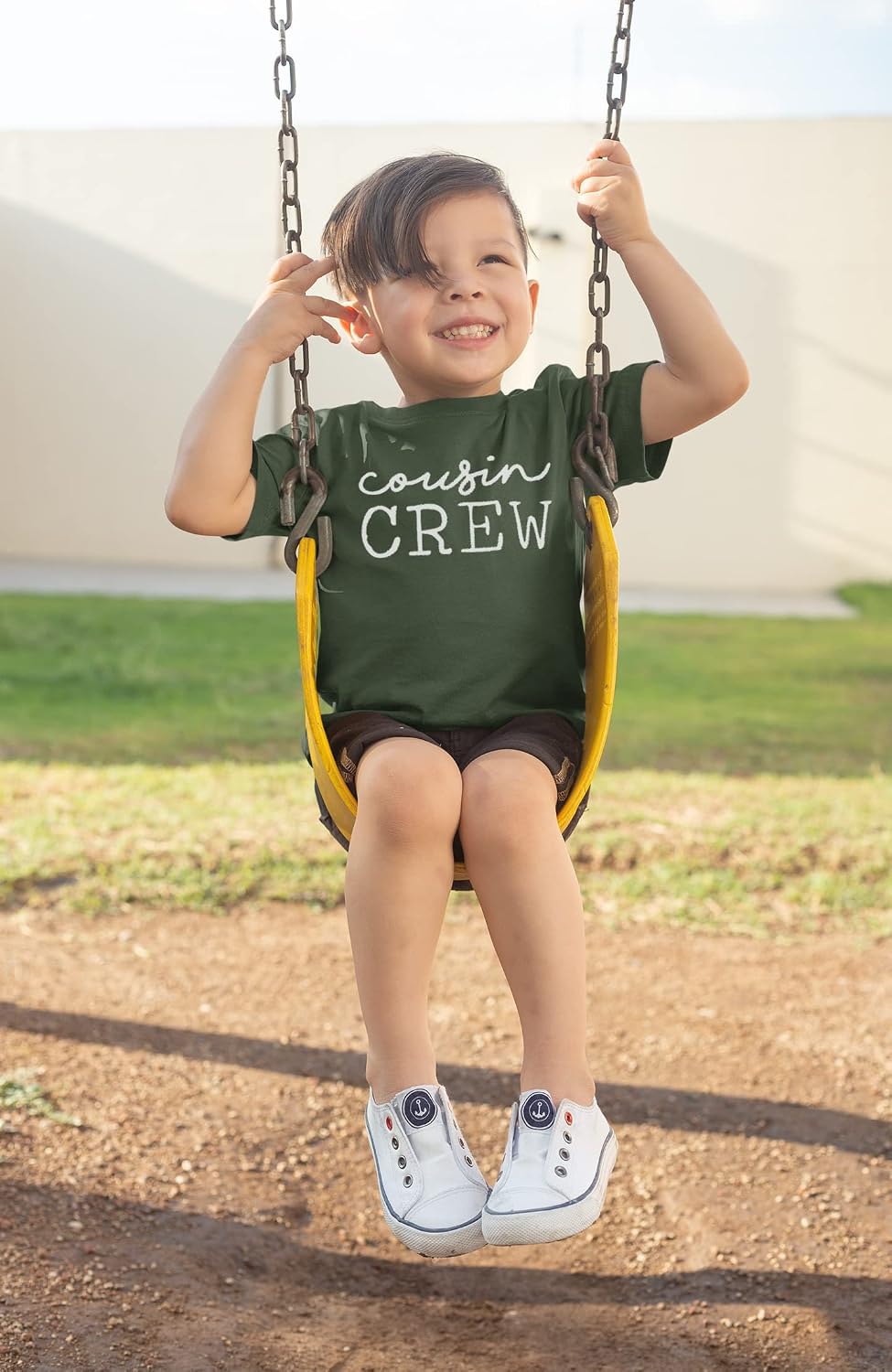 Olive Loves Apple Cousin Crew Cursive T-Shirts and Bodysuits for Baby and Toddler Fun Family Matching Outfits Black on Pink Bodysuit 6 Months