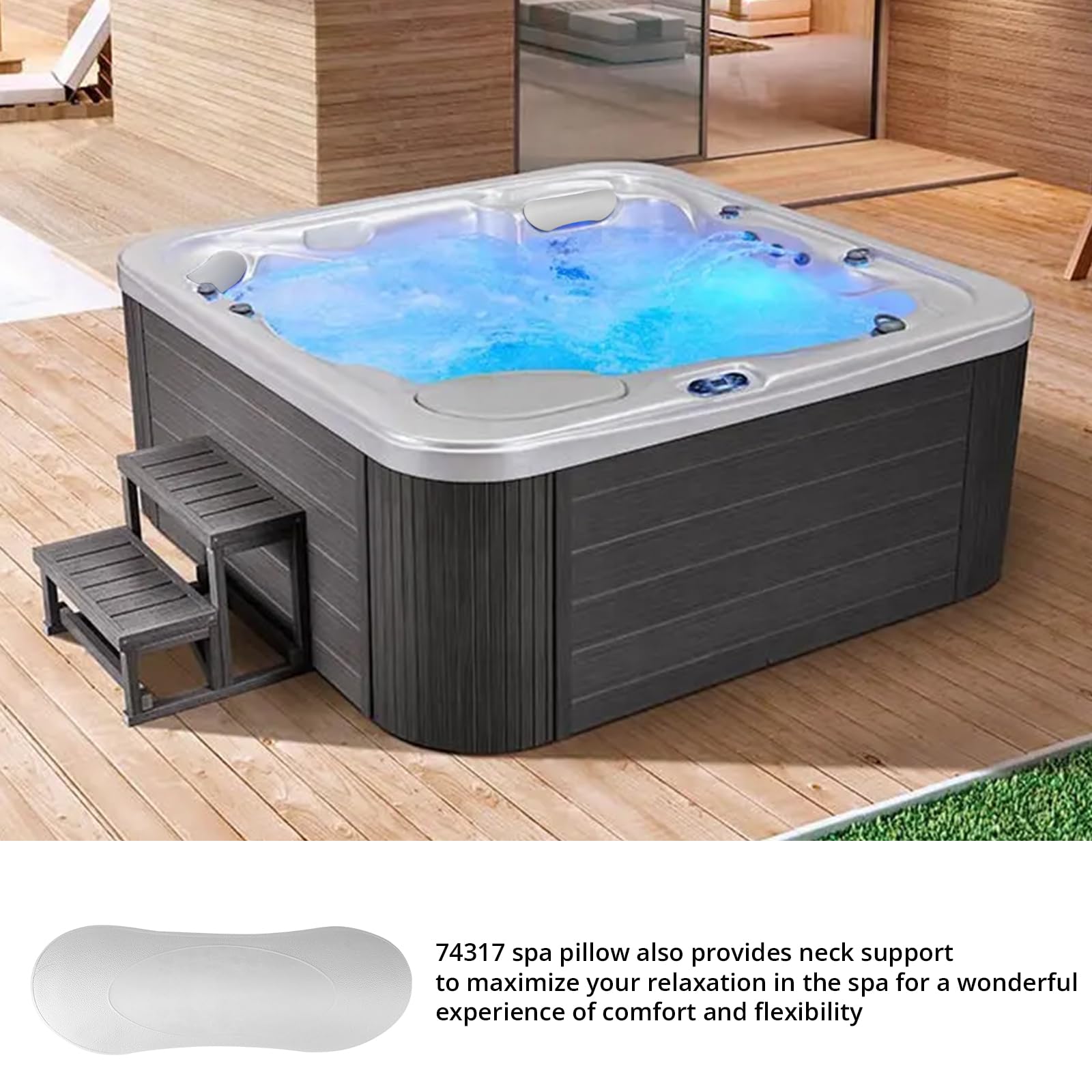 74317 Spa-Kissen, Ersatz für Hot Spring Highlife Serie 2007–2013 Whirlpool-Kopfstützenkissen (2 Stück)
