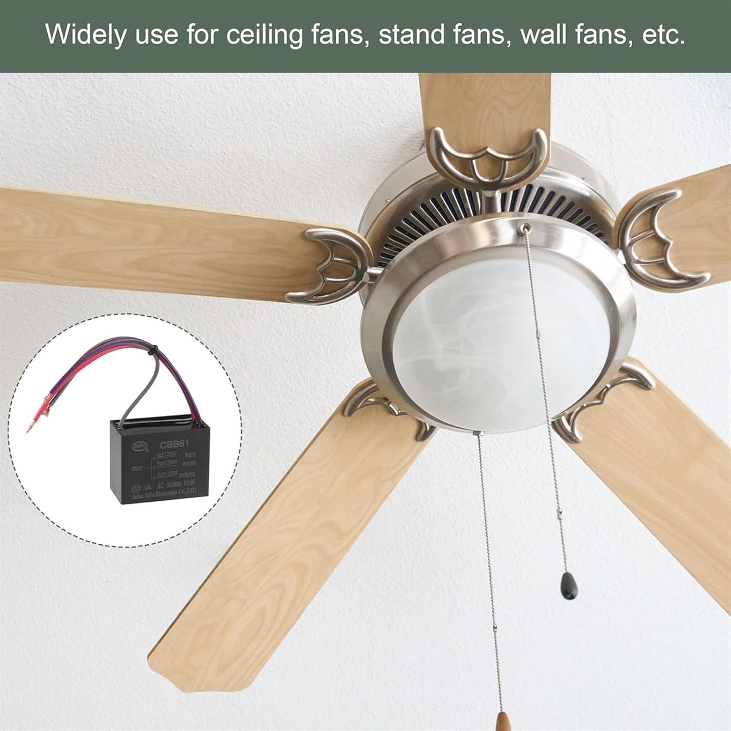 GuangHuiy 3Pcs Ceiling Fan CBB61 Metallized Polypropylene Film - Great for Fans Pumps Motors Running Industrial Electricals