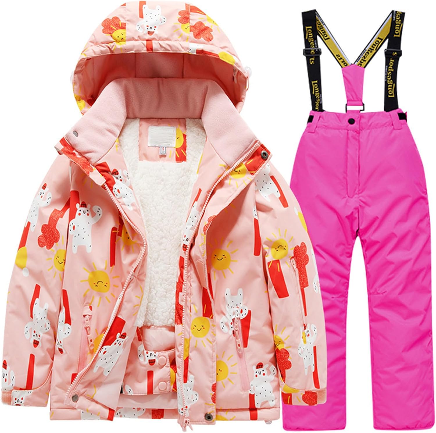Kids Fleece Lined Ski Jacket & Pants Set Winter Snowboarding Rain Coats Girls Boys Snow Suits Boys Fall Fashion