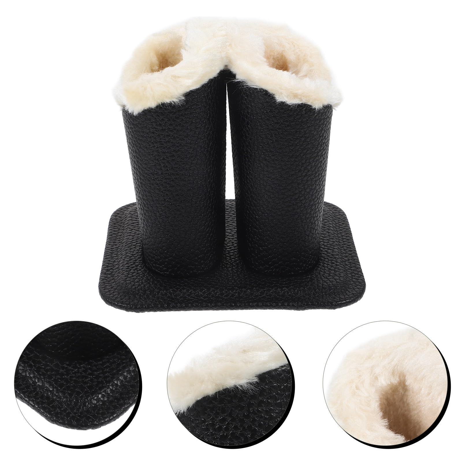 STOBAZA Présentoir à Lunettes pour Rangement et Protection Double en Cuir Pu et Peluche Noir Porte-lunettes Double Compartiment, Design Élégant à Domicile