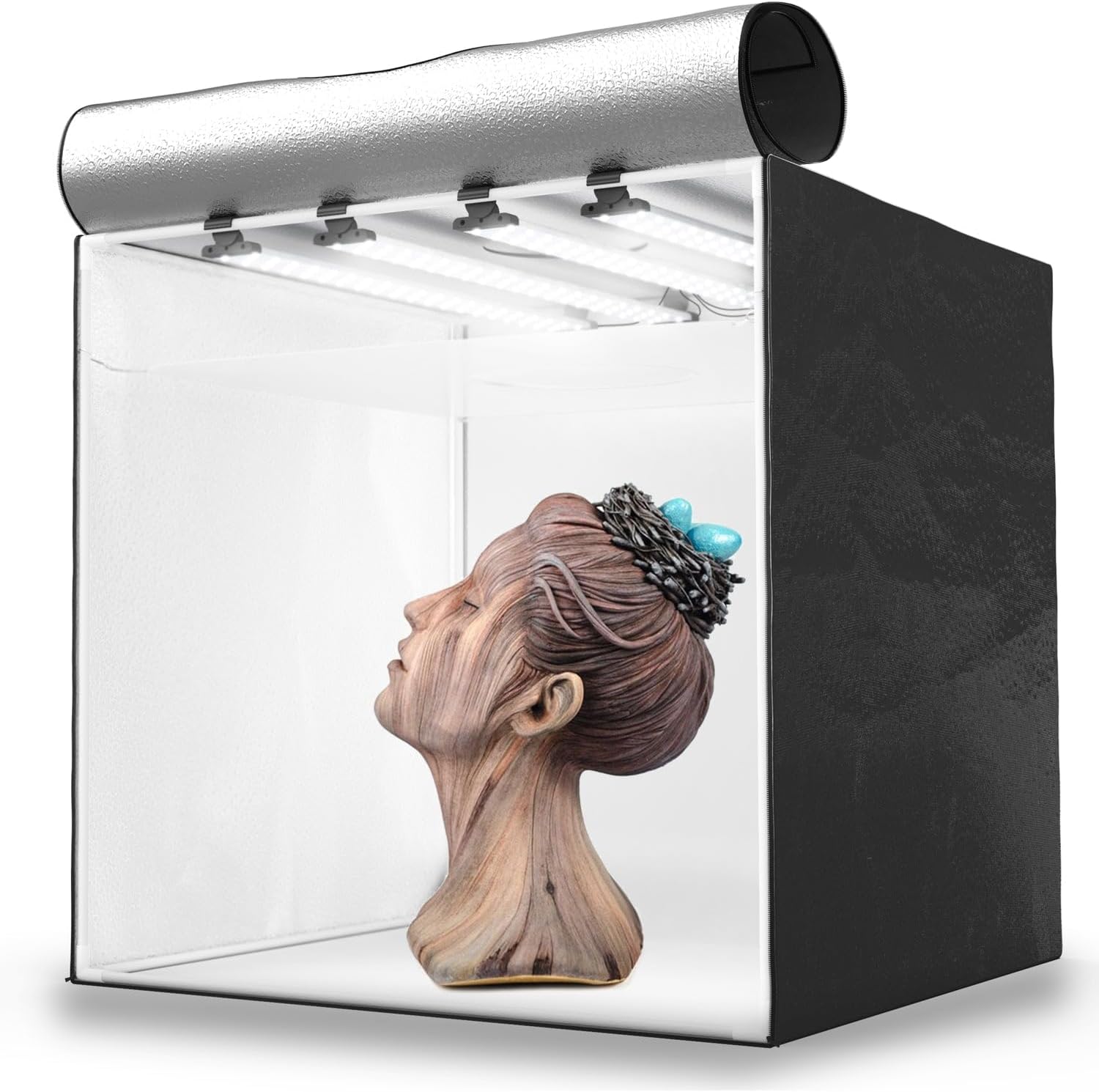 HAVOX - Photo Studio HPB-80XD - Dimension 80x80x80cm - 4 Dimmable LED Strips"Daylight" 5500k - Up to 26,000 lumens - CRI 93 - Make your commercial photos e-commerce