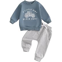 fhutpw Toddler Baby Boy Clothes Truck Print Sweatshirt Top Jogger Pants Set