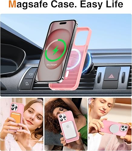 Miniatura 3 de Meifigno Magic Mag Series - Funda diseñada para iPhone 15 Pro Max, protección de grado militar y compatible con MagSafe, parte trasera mate