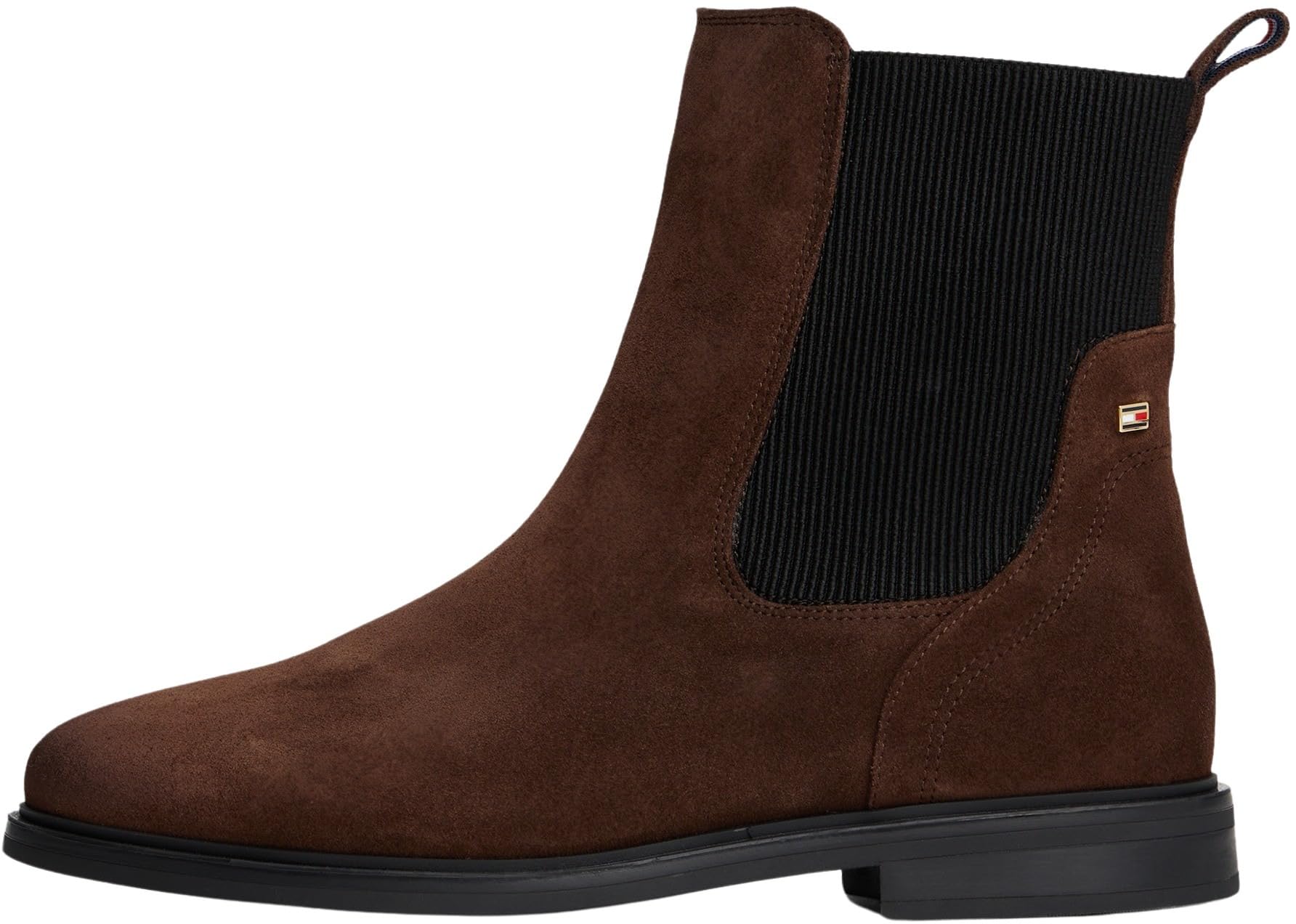 Tommy Hilfiger Women’s Flag Suede Chelsea Boots, Brown (Legacy Brown), 3.5