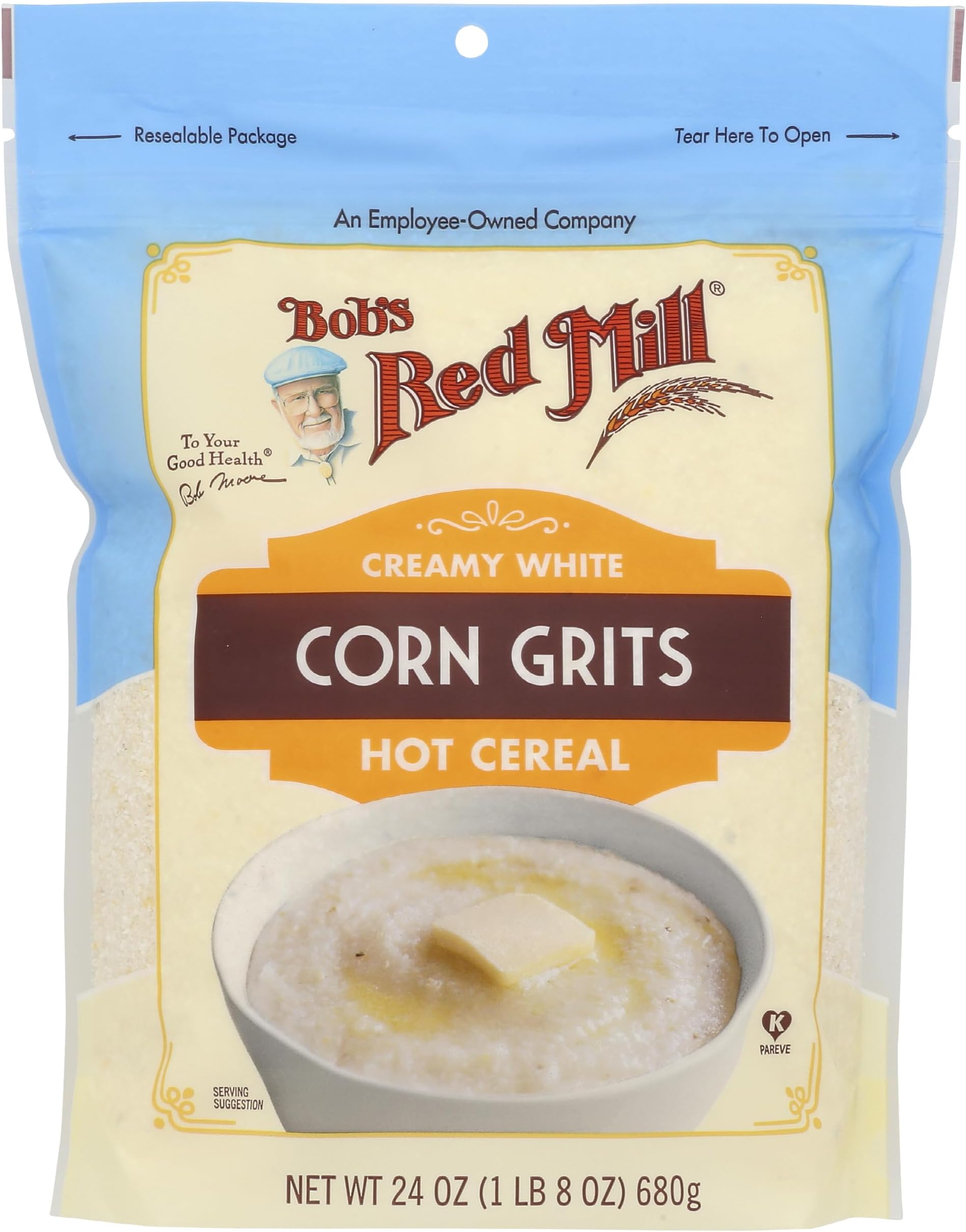 Bob's Red Mill White Corn Grits, 24oz (Pack of 1) - Vegan, Kosher