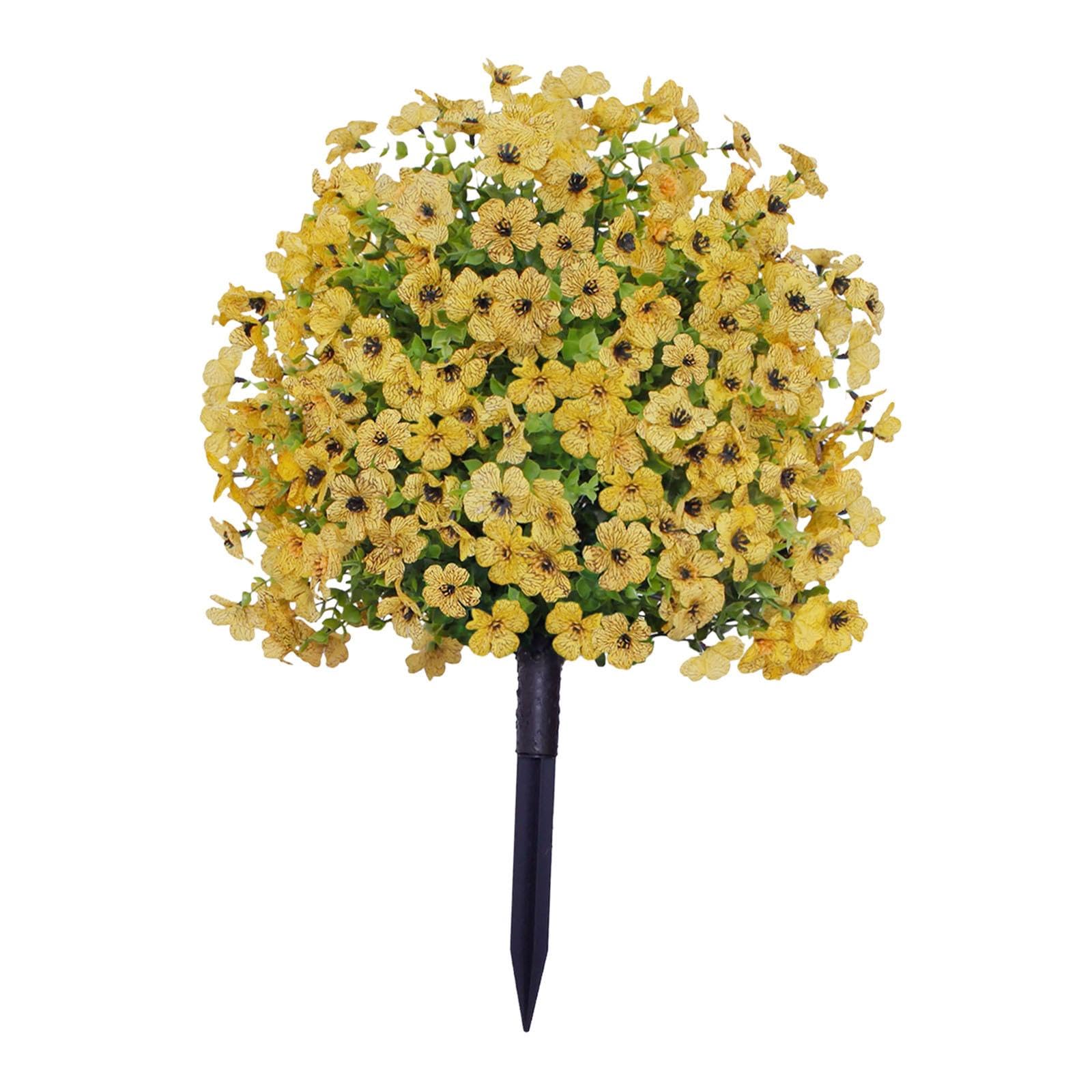 Decorativo con Fiore di, Verde Artificiale per Esterni E Interni, Giallo