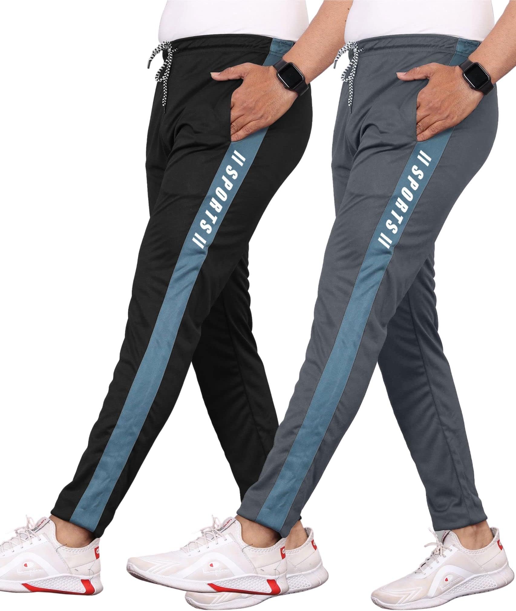 SWADESI STUFFDry Fit Track Pant for Men | Sport Slim Fit Running Gym Stretchable & Comfertable Jogger