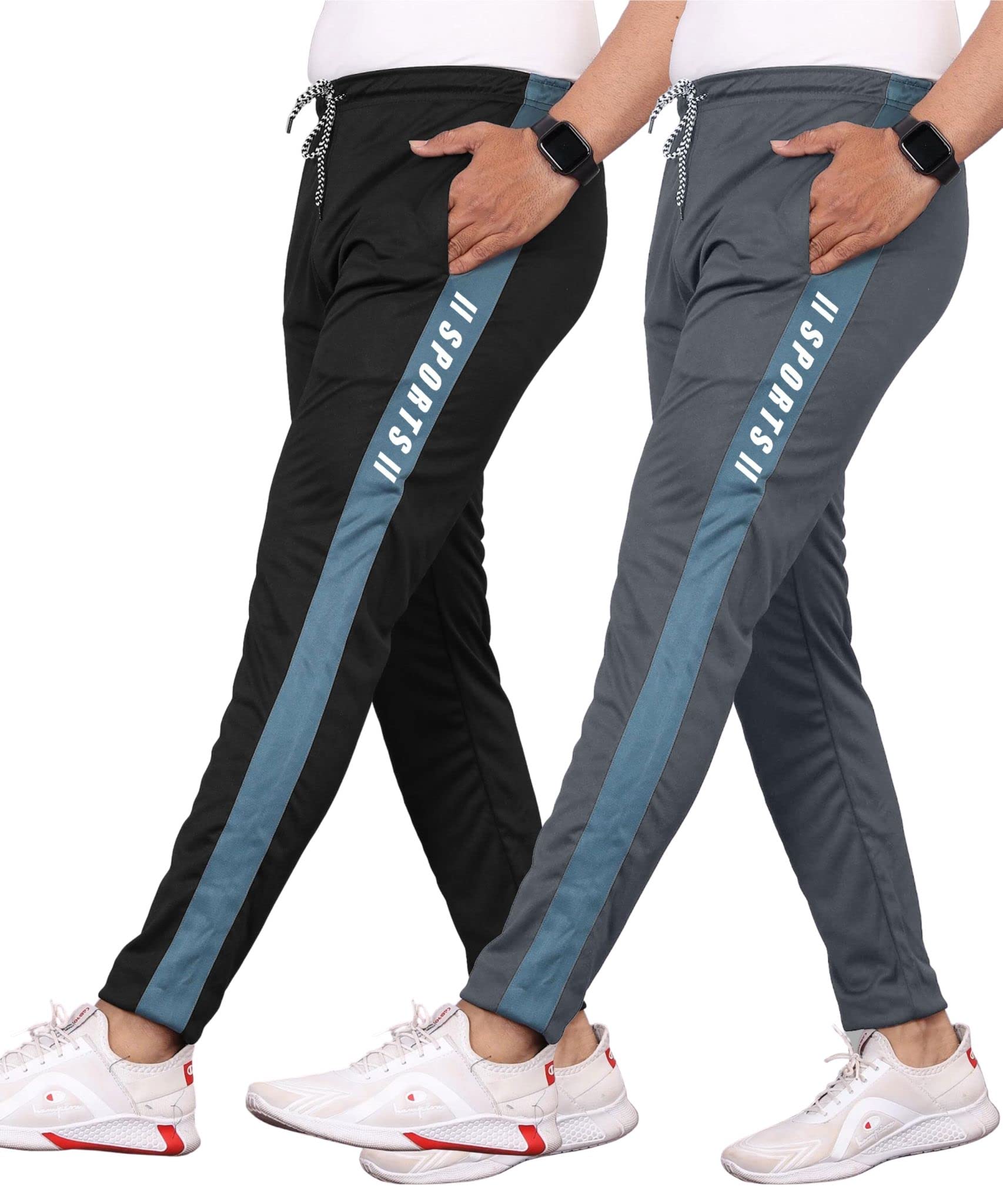 SWADESI STUFFDry Fit Track Pant for Men | Sport Slim Fit Running Gym Stretchable & Comfertable Jogger