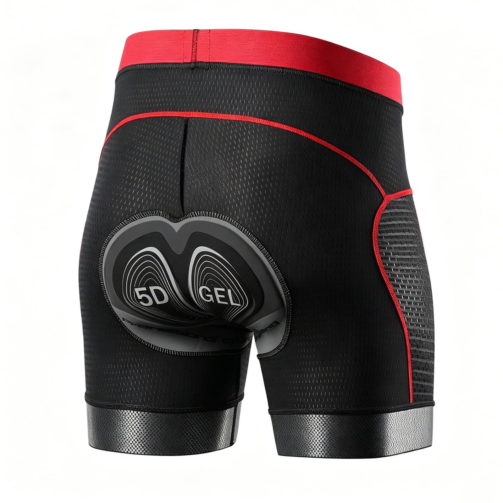 Ropa Interior Ciclismo Hombre Acolchada 5D, Pantalones Cortos Bici de Malla Transpirable, Bóxer MTB con Silicona Antideslizante para Mountain Bike, Carretera, Moto