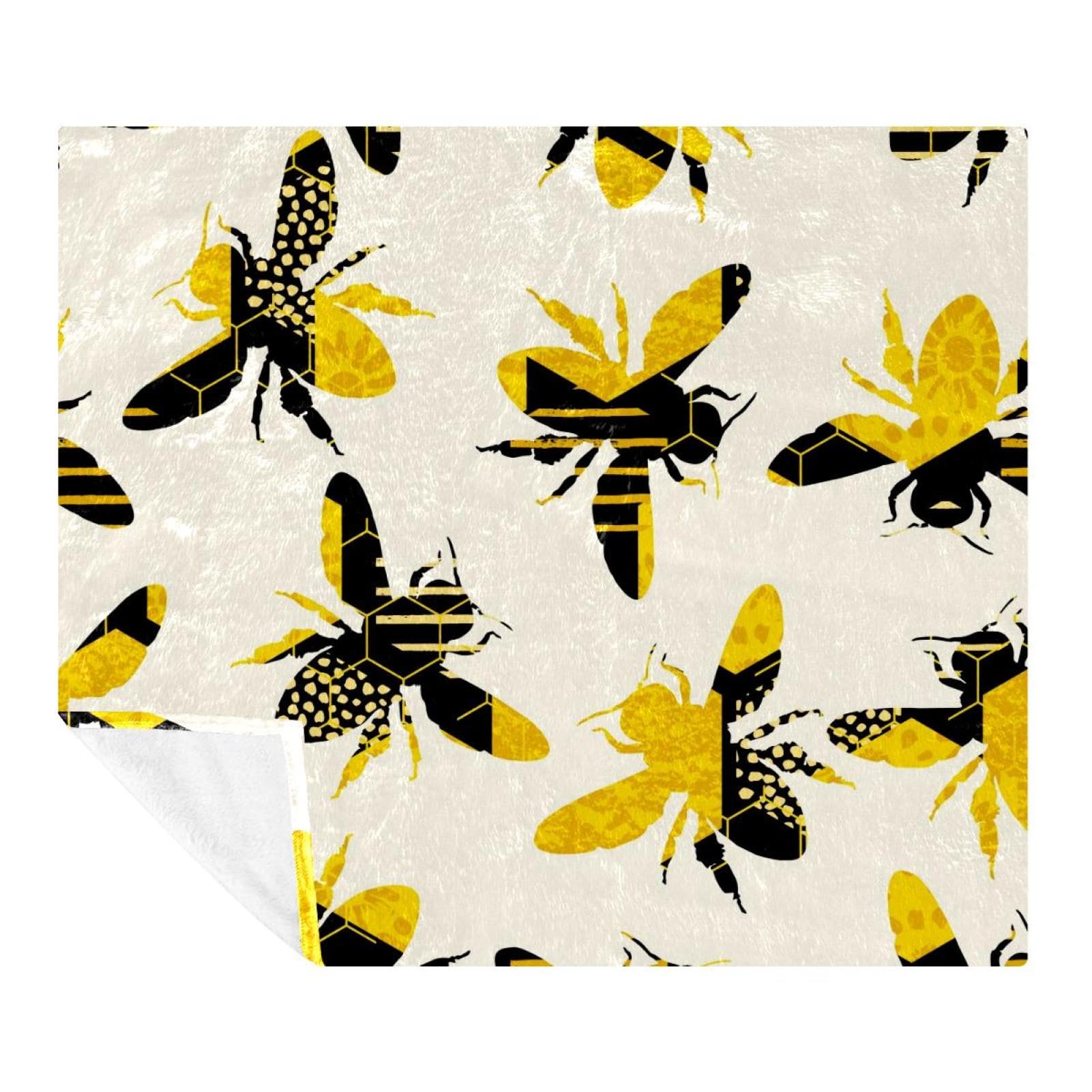 Couverture microfibre douce anti-frissons motif bourdon contre le froid sur le sofa