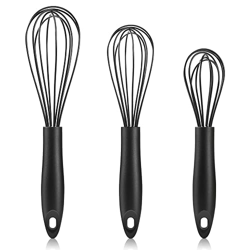 Cerpourt Silicone Whisk Set of 3 Black