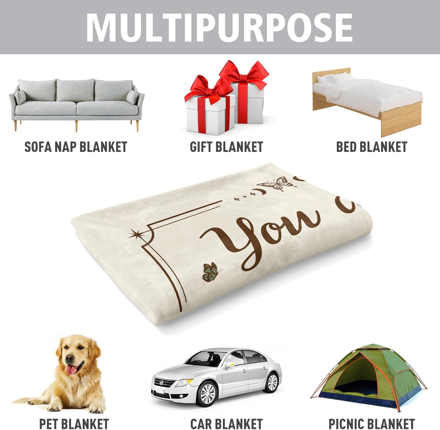 Christian Gifts for Women, Christian Floral Throw Blanket, Birthday Religious Gifts for Women Friendship, Inspirational Scripture Faith Gift for Friend, Sister, Mom, Daughter (50'' x 60'', Beige) - Image 6