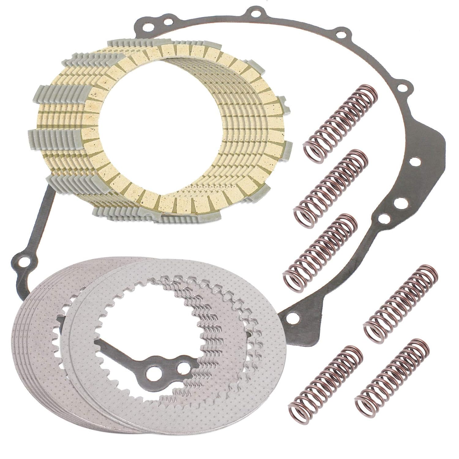 Caltric Clutch Friction Plates and Gasket Kit Compatible with Kawasaki Ninja Zx-6R Zx636 2005 2006