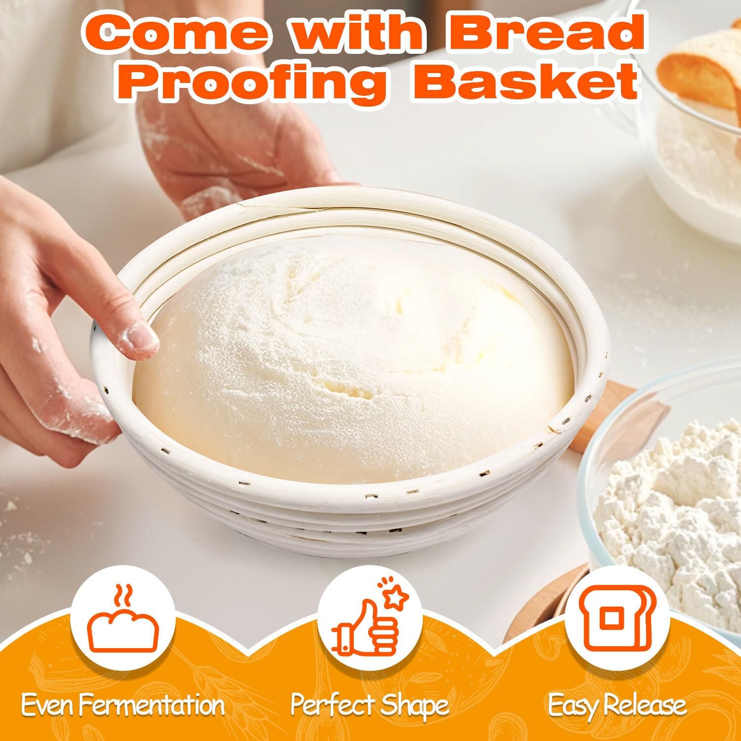 Cast Iron Dutch Oven for Bread Baking, 5 Qt Sourdough Dutch Oven with Lid, 2-in-1 Dutch Pot with Bread Baking Supplies for Camping, Frying and Braising