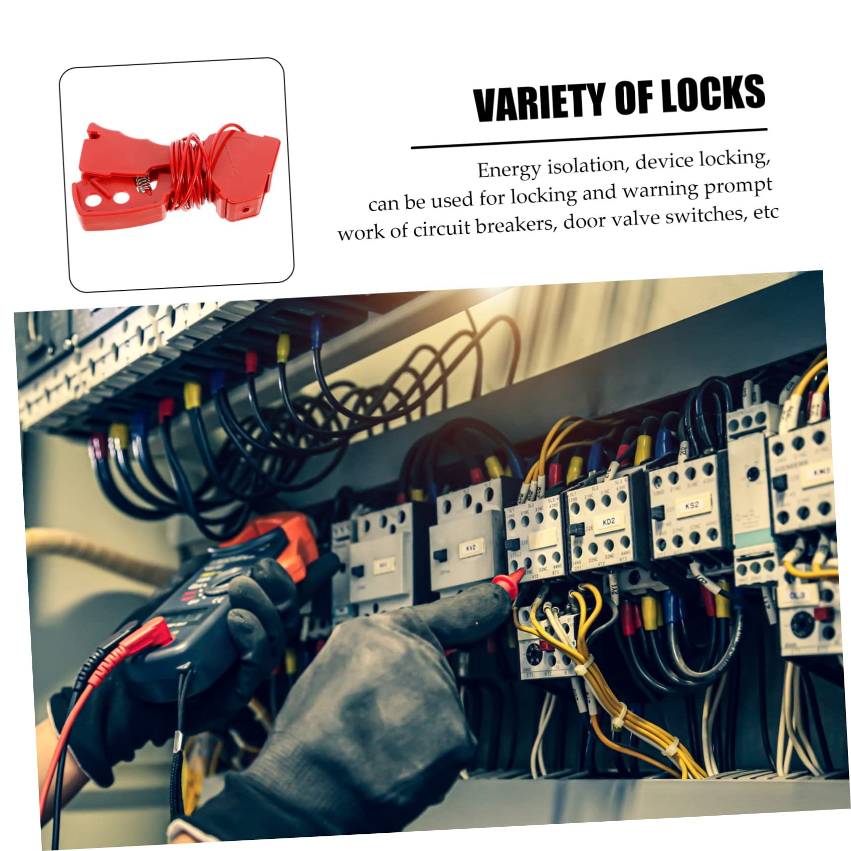 Ciieeo Adjustable Nylon Coated Cable Lock for Equipment Safety Steel Cable Lockout for Industrial Use Versatile Lockout for Valves and Equipment