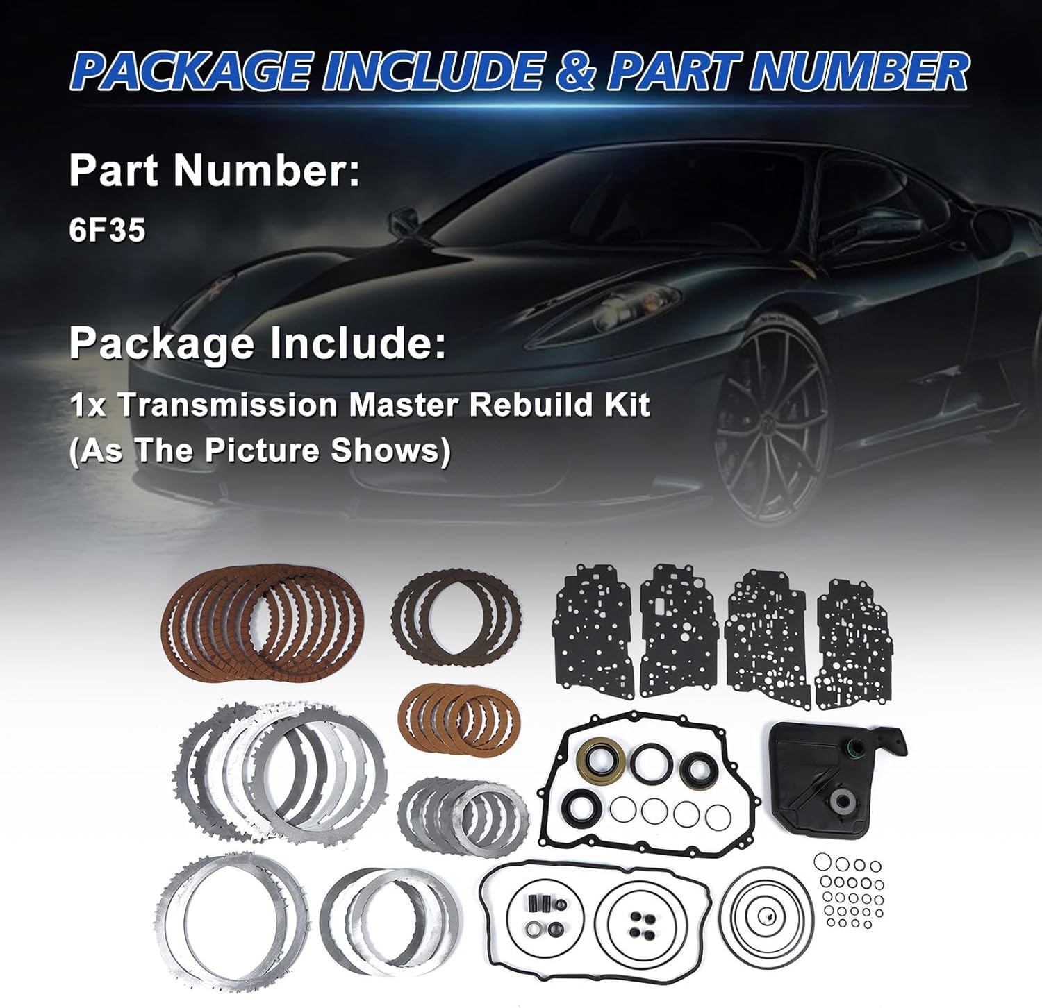 6F35 Transmission Master Rebuild Kit Overhaul w/Filter Compatible with 2013-On Escape Escape Explorer Fusion Edg/MKC Tribute Lincoln MKC Mazda 6F35