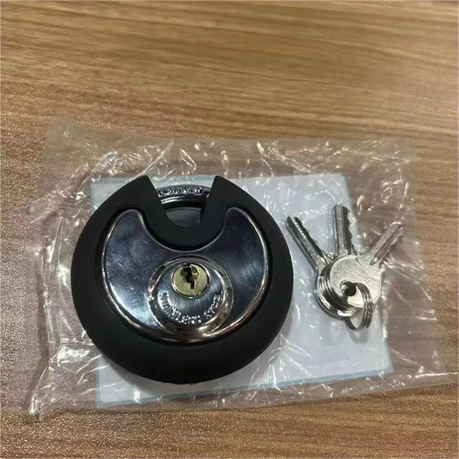Serrure à disque en acier inoxydable avec gaine de protection et clés pour extérieur