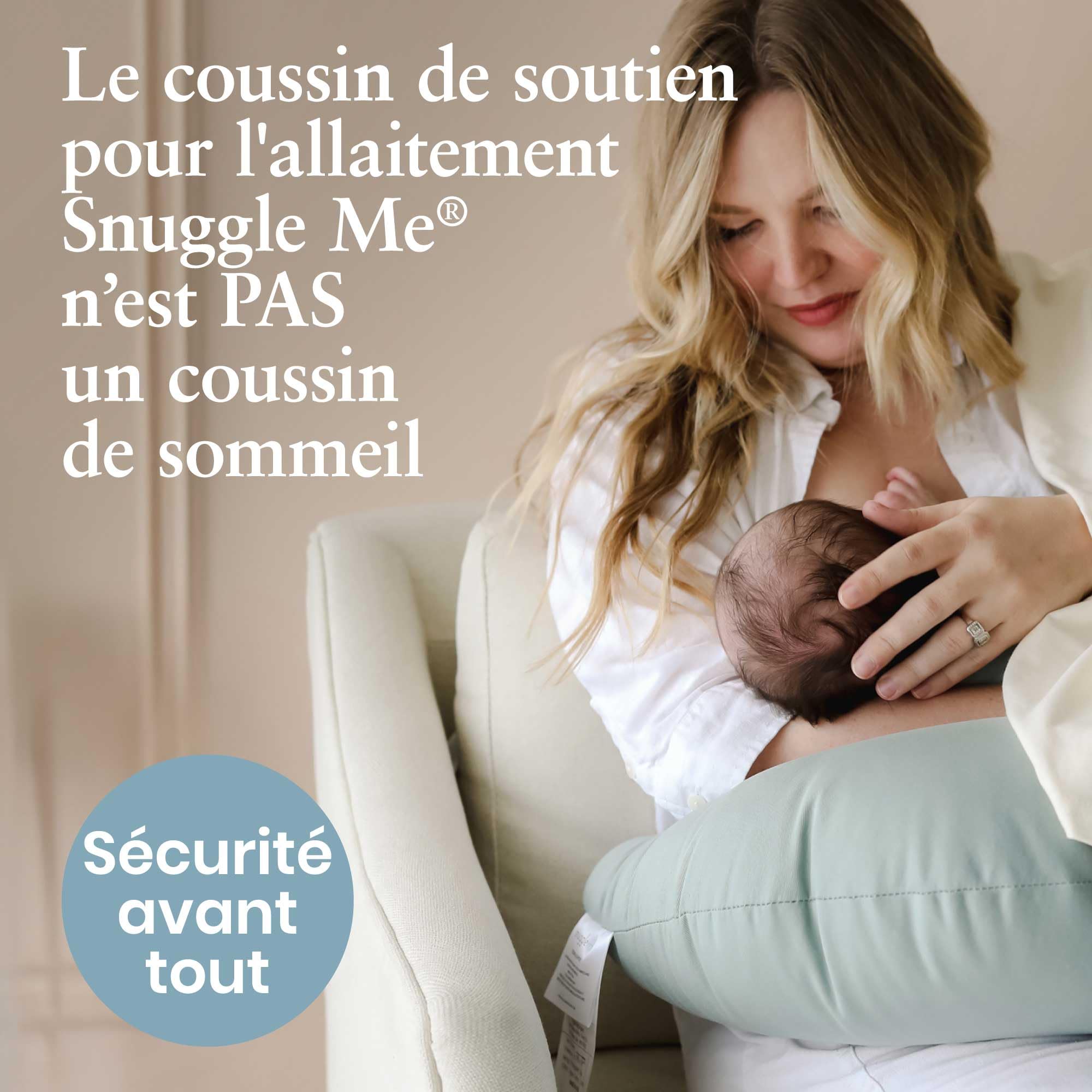 snuggle me® Coussin Allaitement au Biberon & Sein - Housse 100% Coton Bio & Rembourrage - Lavable en Machine & Respirant - Essentiel de Naissance