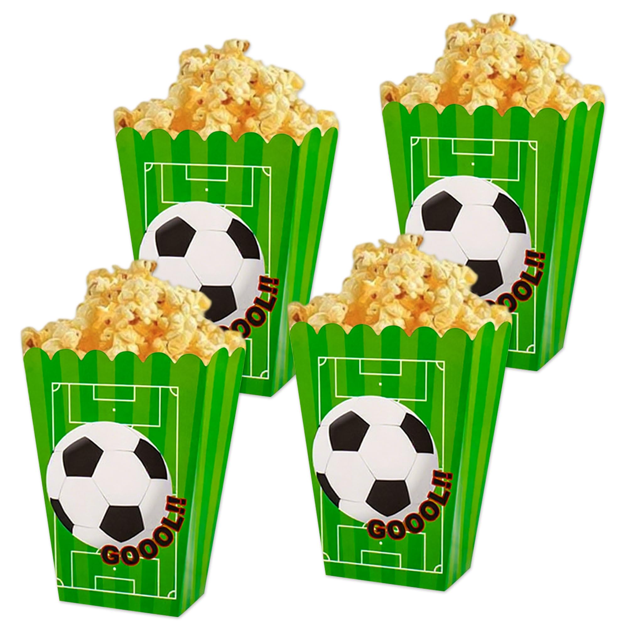 LaVenty 12PCS Football Party Bag Party Favours Popcorn Boxes Treats Candy Goodies Supplies for Blocks Birthday Party Decoration