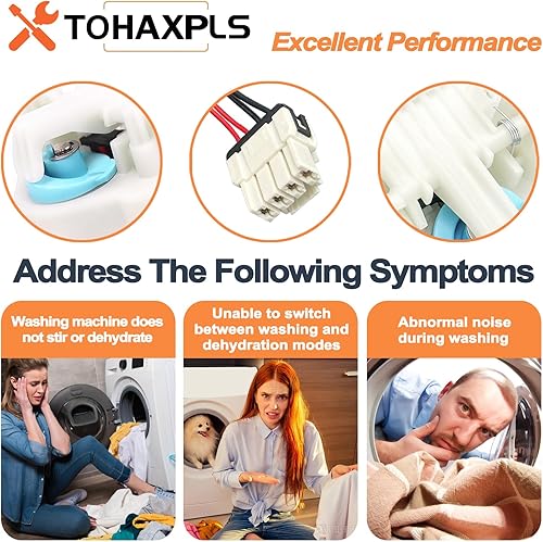 Miniatura 5 de WH03X30517 Reemplazo del actuador de cambio de arandela para piezas de lavadora GE, incluye correa de transmisión de lavadora WH01X27538, embrague