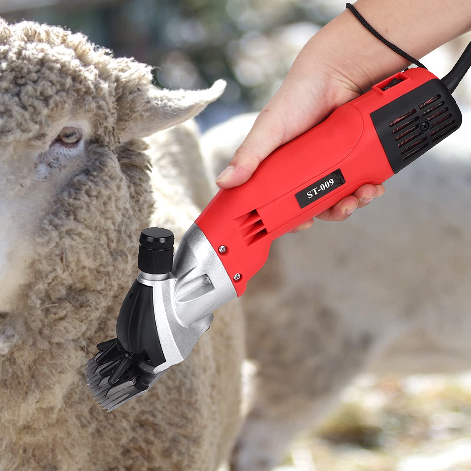 YECK Kit de Aseo, Cortapelos Eléctrico Profesional de 500 W para Ovejas para Afeitar Lana de Piel en Ovejas Cabras, Ganado para Corte de Pelo de Animales(Enchufe de la UE)