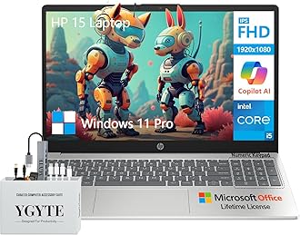 HP 2025 15 Laptop Computer, 15.6" FHD College Students Business Laptop, Intel Core i5 (10 Cores), 64GB RAM 1TB SSD+512GB Docking Set, Windows 11 Pro Lifetime Office, 10-Key Number Pad