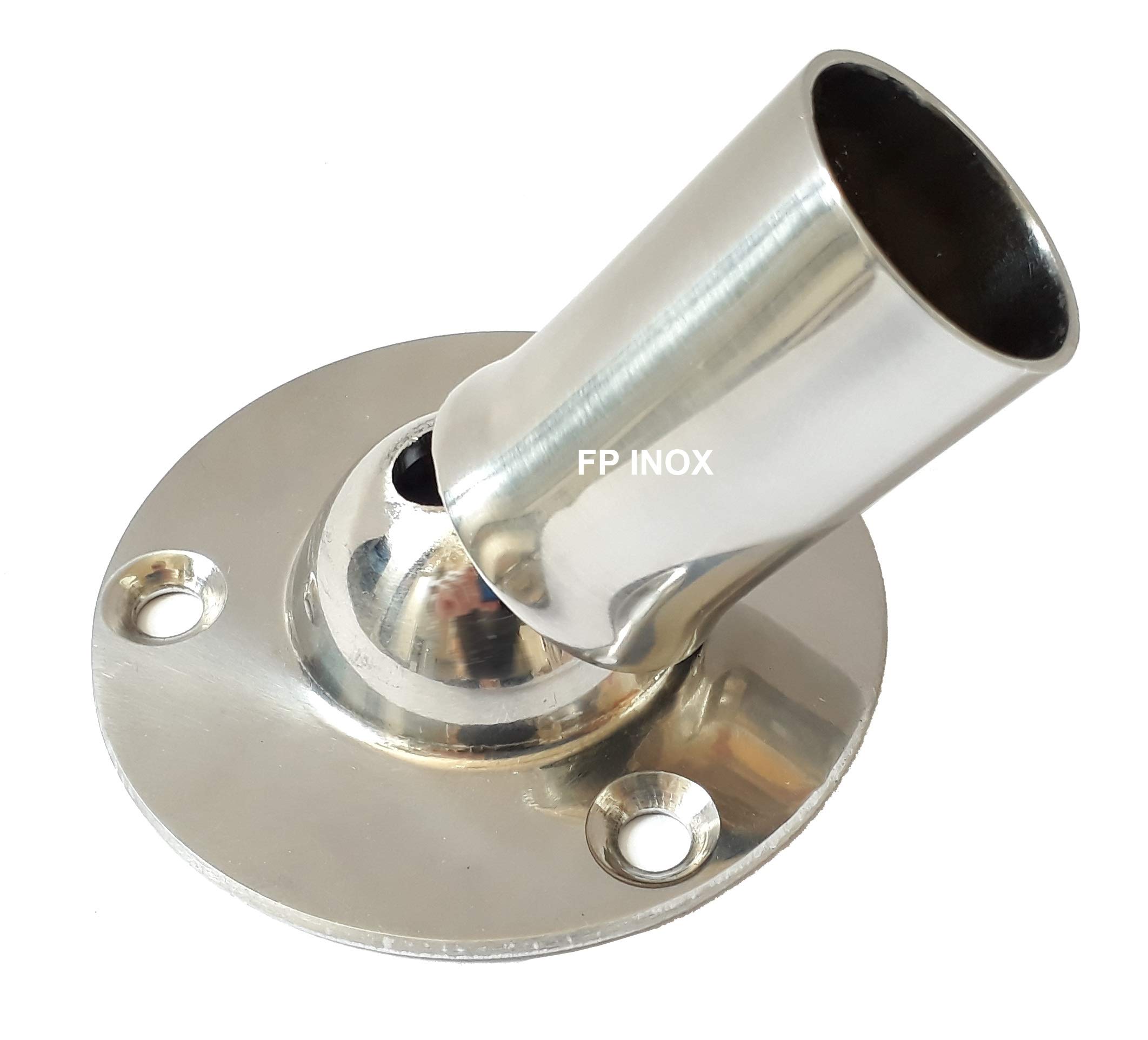 Embase Platine Ronde 25mm Droite 60° INOX 316 - Qualité Marine Embase Droite 25mm