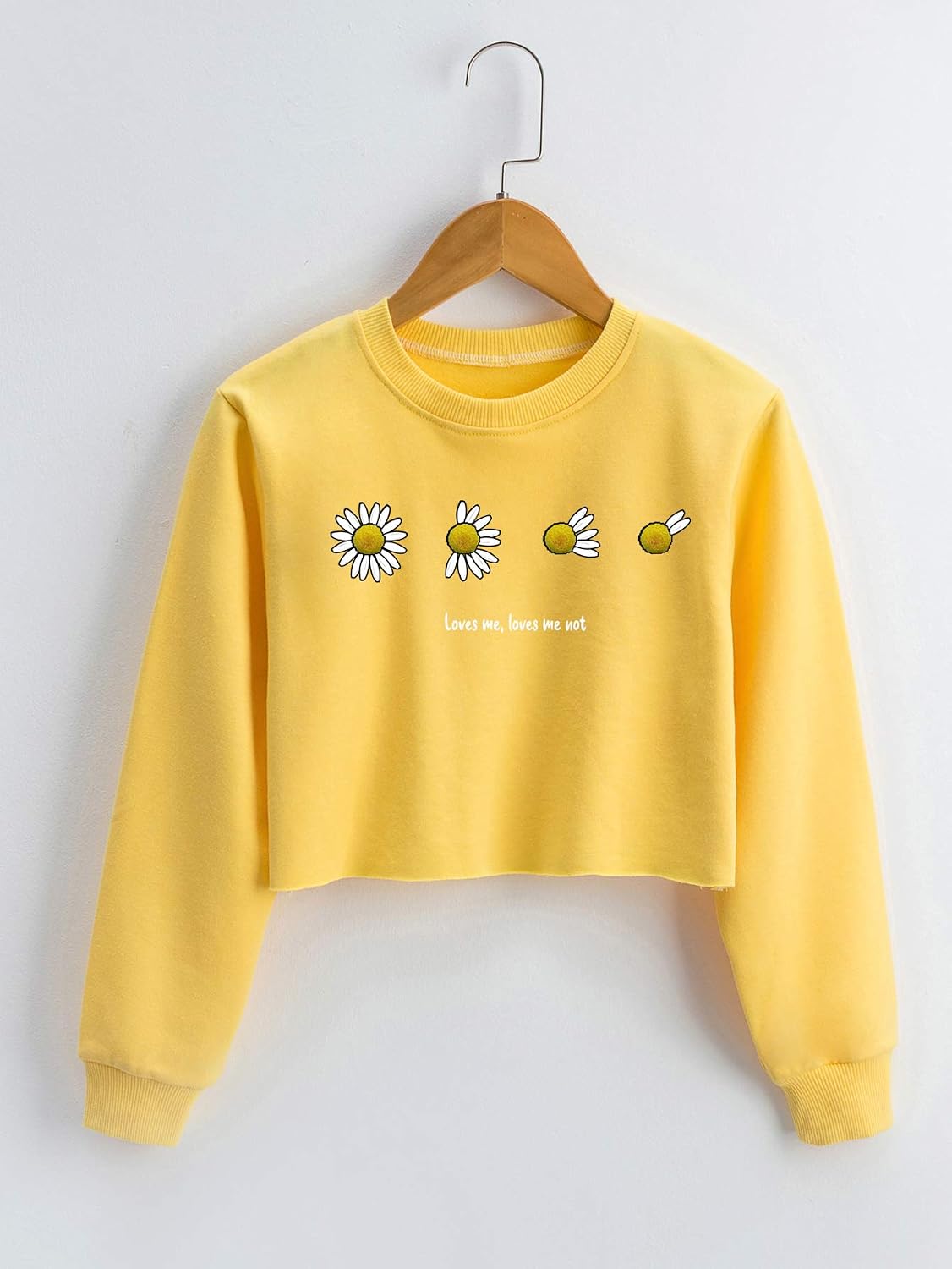 G-Amber Girls Crop Tops for Kids Sweatshirt Funny Letters Long Sleeve Fashion Pullover