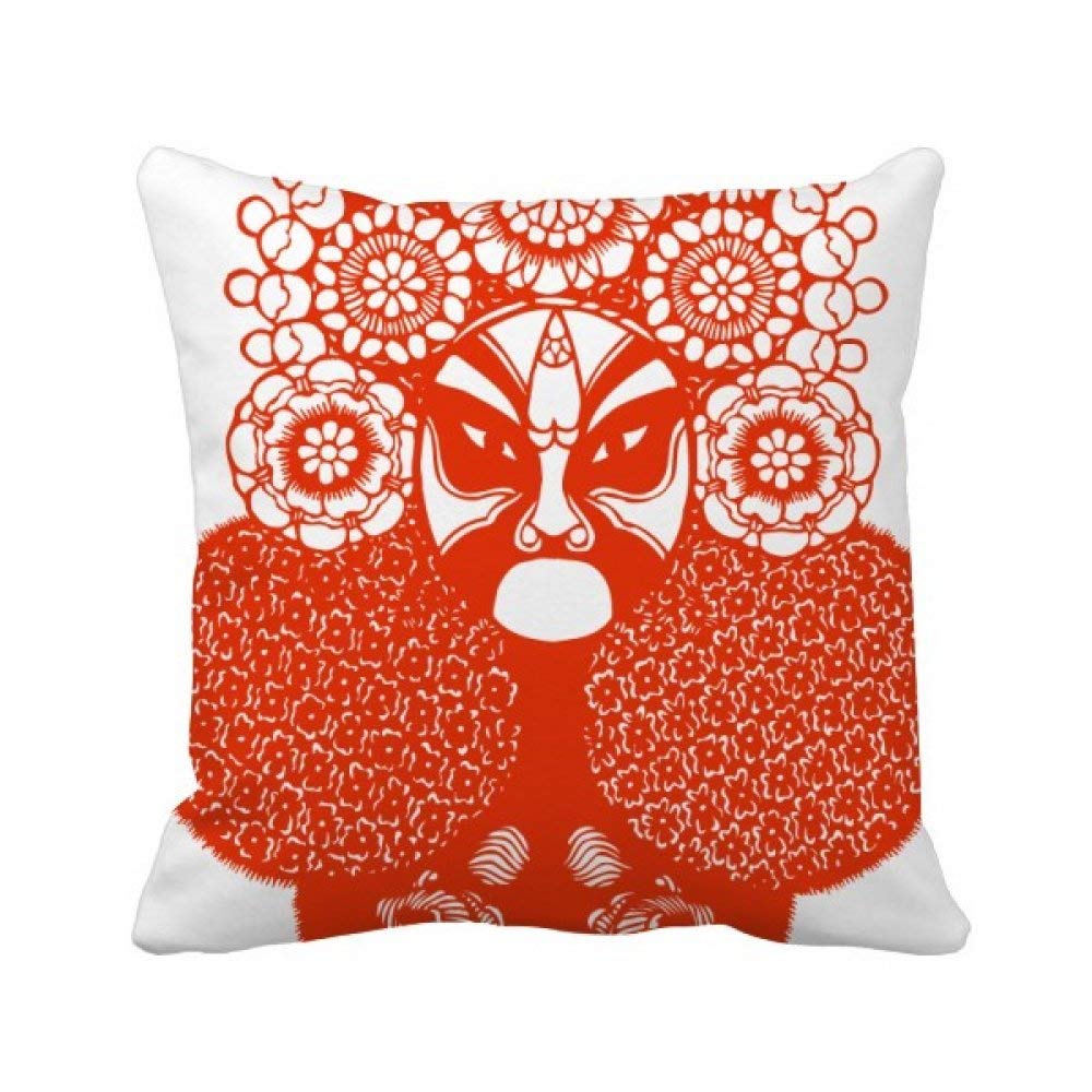 Housse de coussin opéra de Pékin rouge en satin brodé haut de gamme