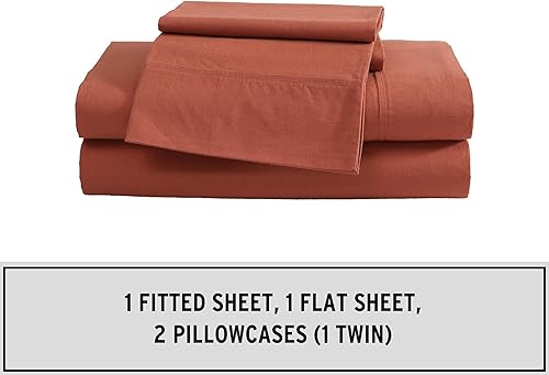 Miniatura 3 de Eddie Bauer Juego de sábanas tamaño King, juego de ropa de cama de percal lavado con bolsillos profundos, súper suave, 100% algodón de lujo con