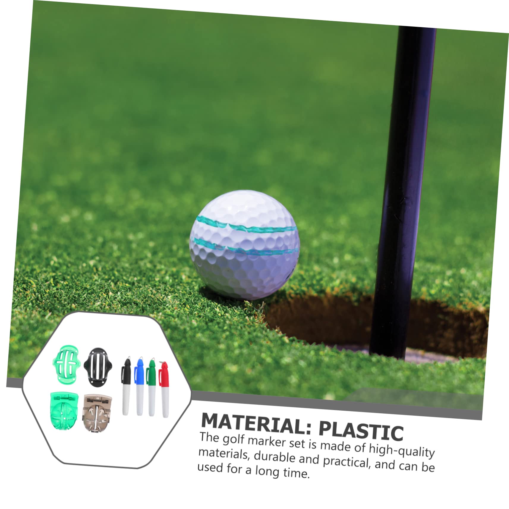 Abaodam Golf Markierungsset mit Hochpräziser Golfball Marker mit Farbmarkern und Klips für Optimale Ausrichtung und Einfache Anwendung Beim Golfspiel