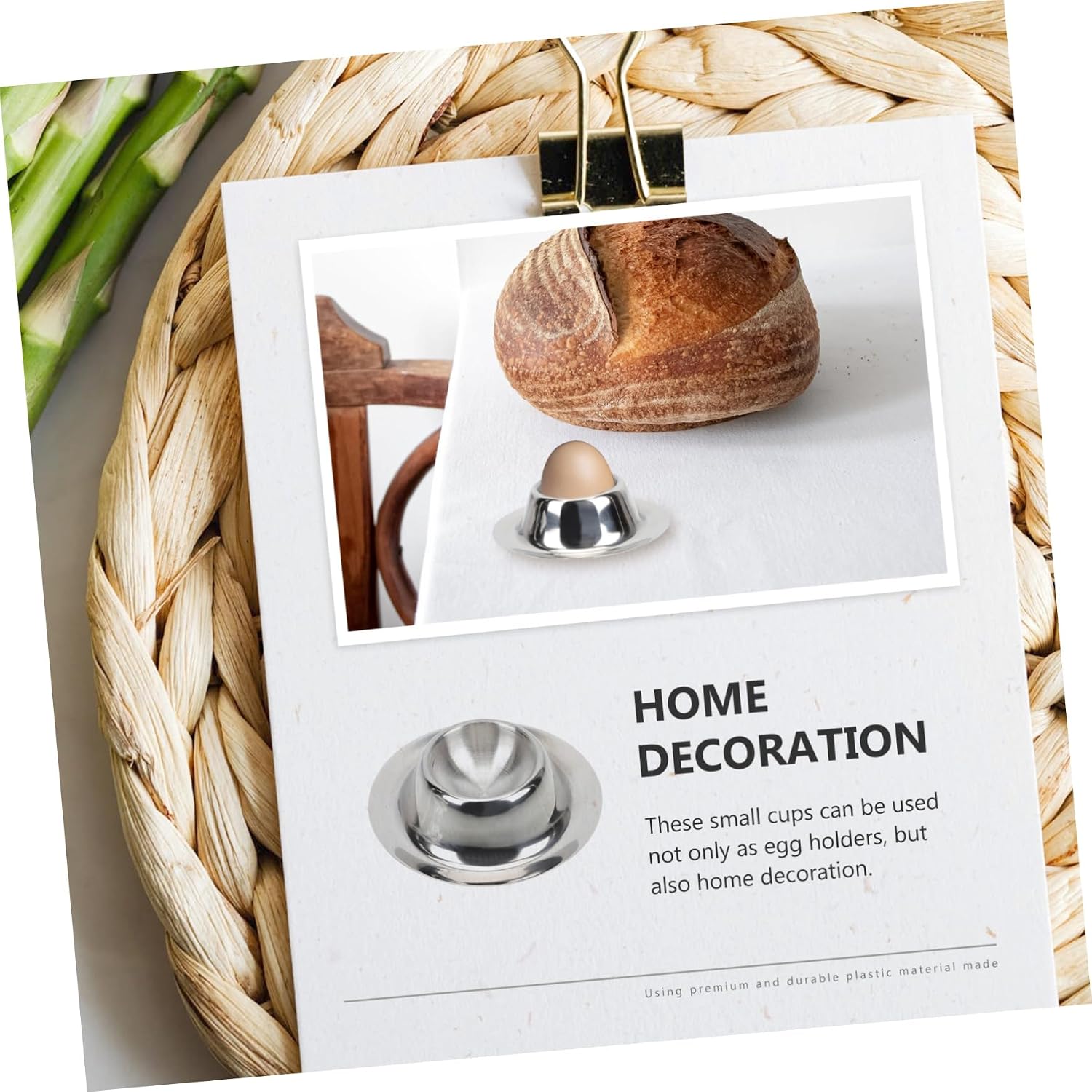 SECFOU Egg Cups Set of 4 Multi-function Egg Holders Stainless Steel Construction Easy to Clean