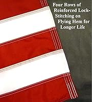 Vista 4 de US Flag Factory Bandera estadounidense de 3 x 5 pies (rayas cosidas, estrellas impresas) nailon SolarMax para exteriores, fabricado en Estados Unidos