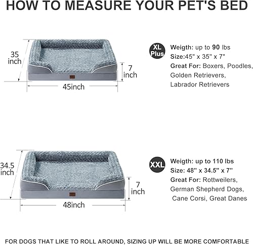 Miniatura 6 de WNPETHOME Camas para perros XXL, cama lavable para perro, sofá cama para perro con forro impermeable y parte inferior antideslizante, sofá