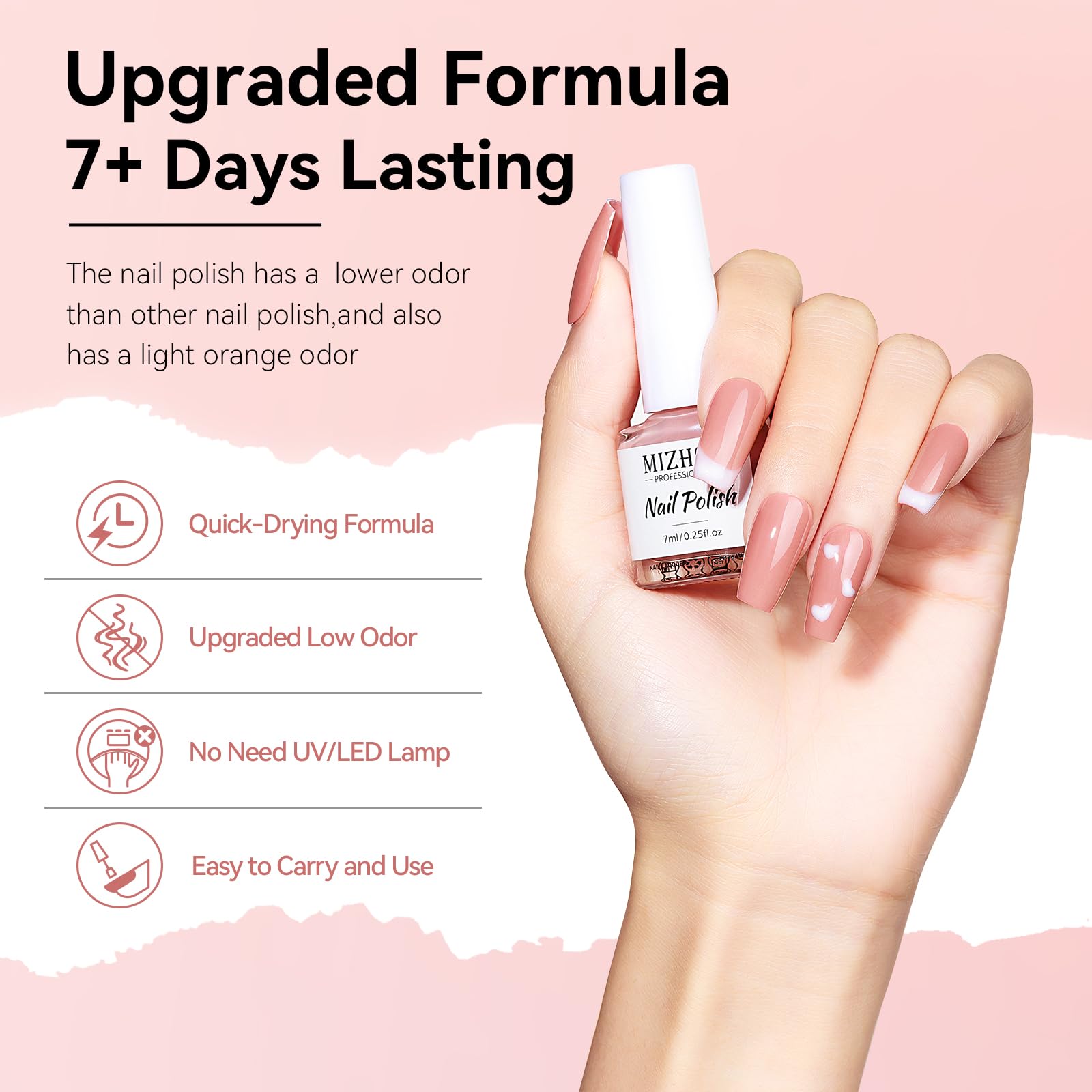 Juego de esmaltes de uñas: colección de 6 colores clásicos nude, blanco lechoso, rosa nude, esmalte de uñas de secado rápido, manicura de uñas, salón de arte de uñas, regalo ideal para mujeres 5