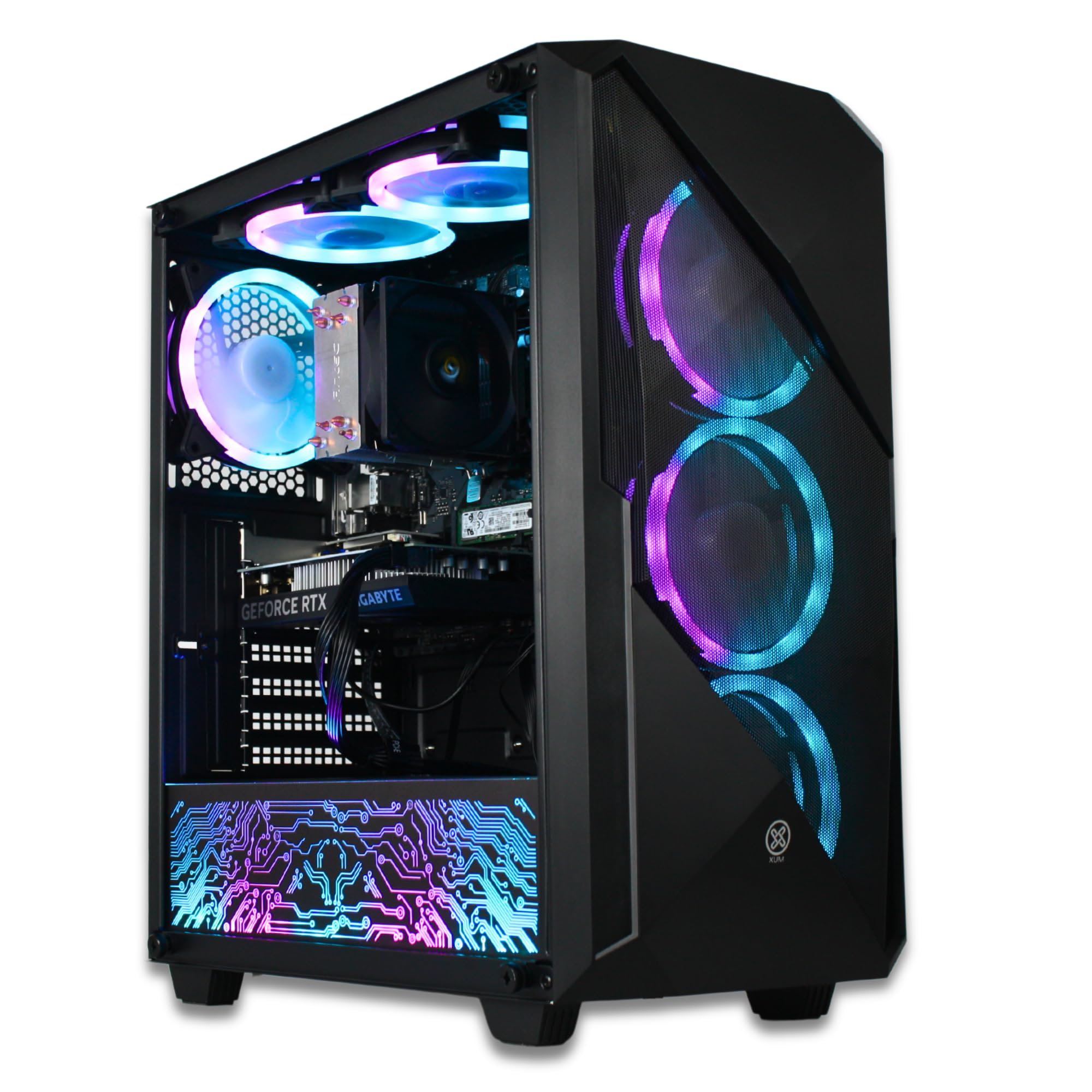 XUM Legend Prebuilt Gaming PC: AMD Ryzen 5 5600G, Radeon Vega 7 Integrated Graphics, 16GB DDR4 RAM, 256GB NVMe SSD, 1TB HDD, 500W PSU 80+ Bronze, aRGB, WiFi 5, Windows 11 Home, Entry Level, Black Case — view 6