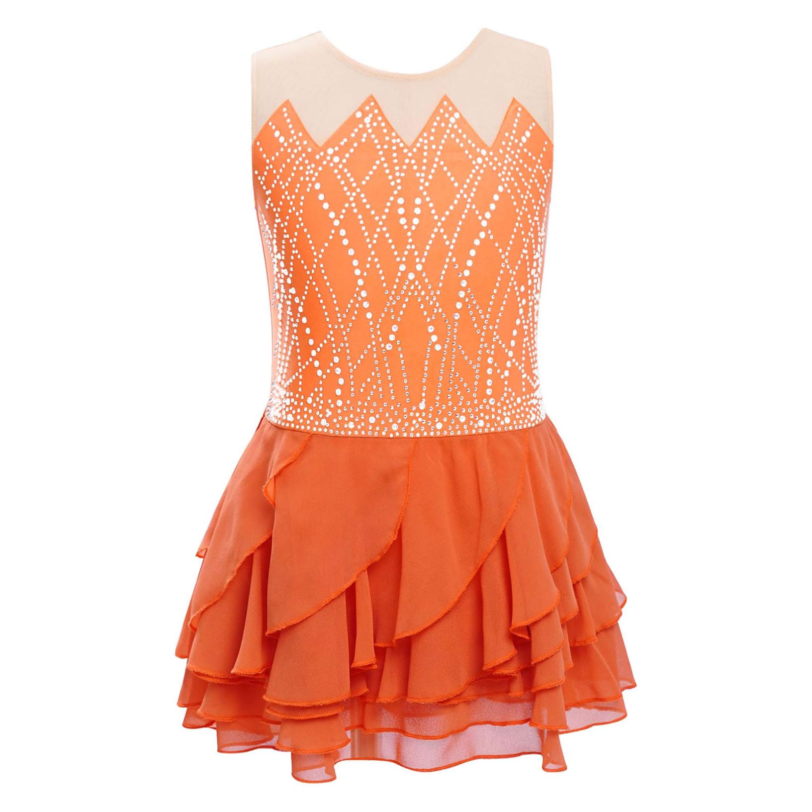 Body Danza Classica Bambina Con Strass - Leotard Senza Maniche Per Balletto E Pattinaggio - Foto 9