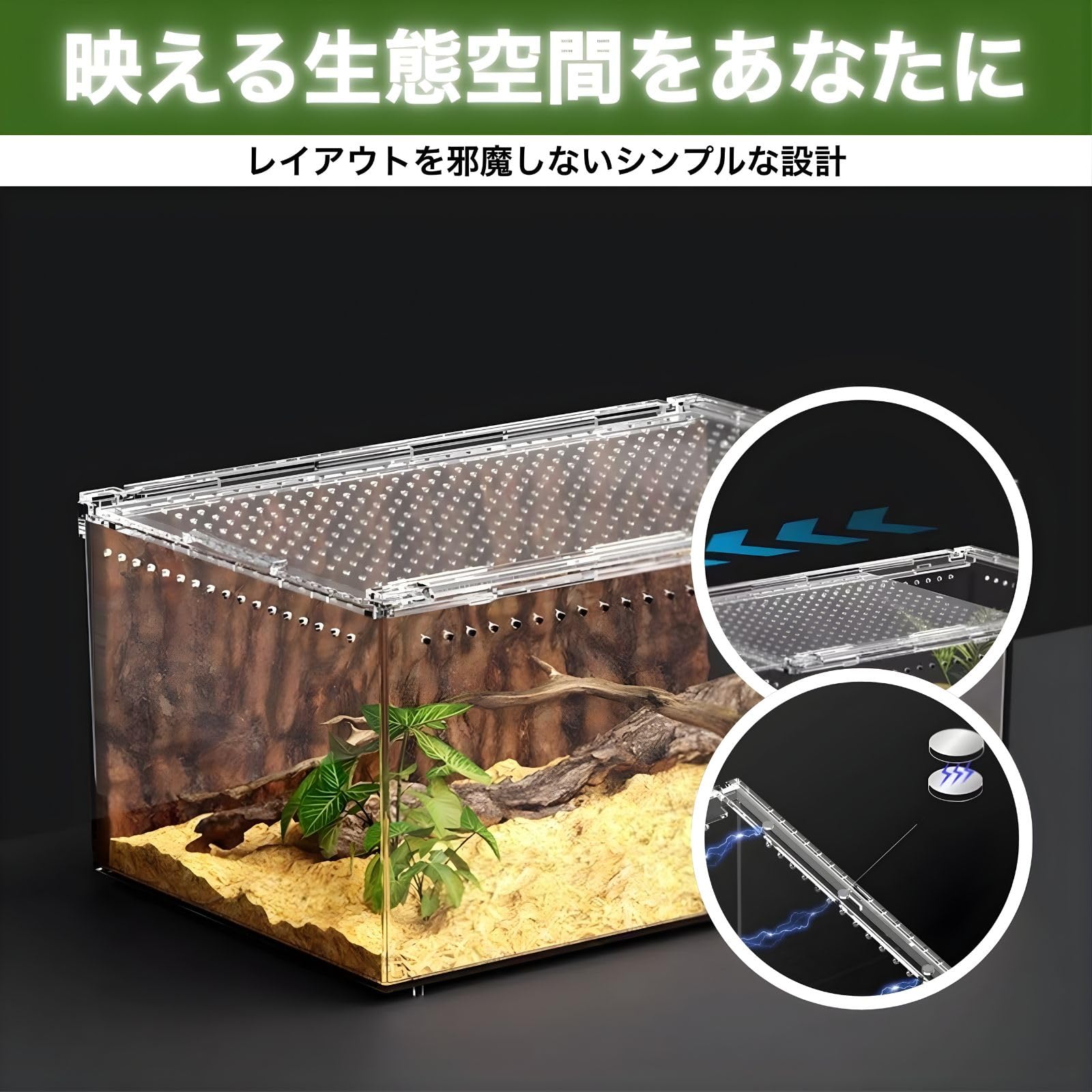 Amazon | SESHIS 爬虫類 ケージ ボックス 飼育 ケース アクリル