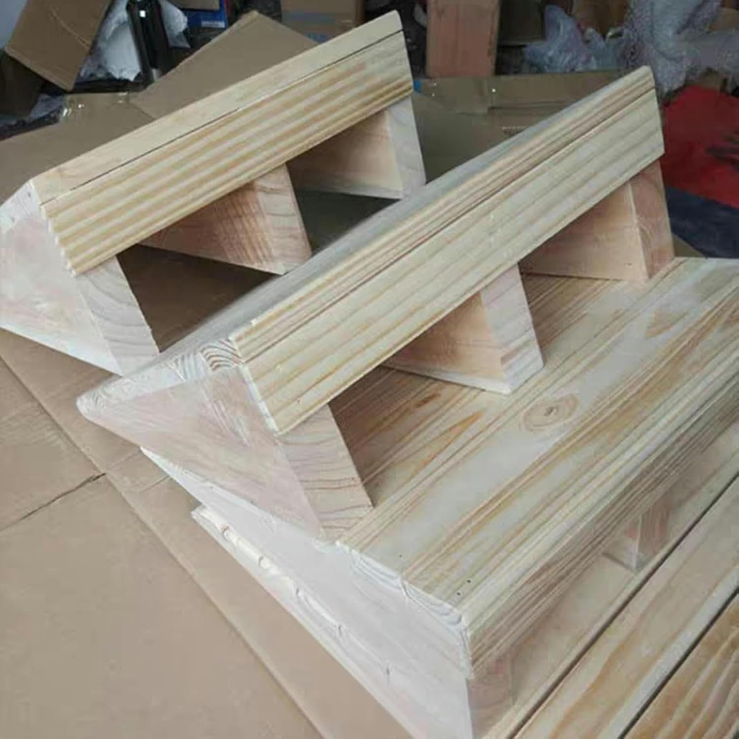 Wooden Threshold Ramp for Doorway 2-6inch Rise, Portable Front Door Entry Ramp Wheelchair Ramp, Non-Slip Transition Ramps for Home/Steps/Curbs/Garages/Sheds Doors