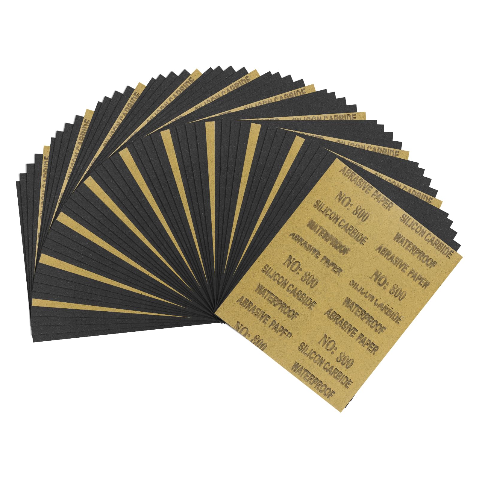 Kozelo 50pcs Sand Papers - [9 x 11 Inch x 800 Grits] Sandpaper Sheets for Metal Auto Wood Polishing and Scratches Removing, Silicon Carbide Abrasive