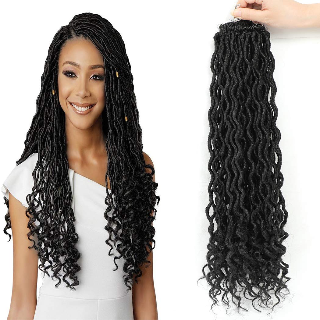 Buy 20 Inch 6 Packs Crochet Hair Curly Faux Locs Crochet Hair goddess ...