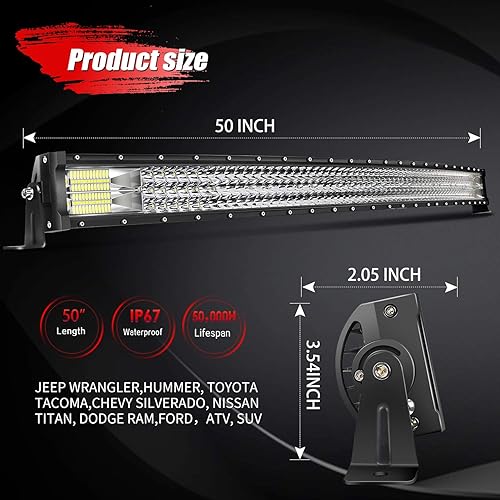 Miniatura 5 de AUSI - Barra de luz LED para todoterreno, luces para camioneta, camiones, vehículos todoterreno, vehículos UTV