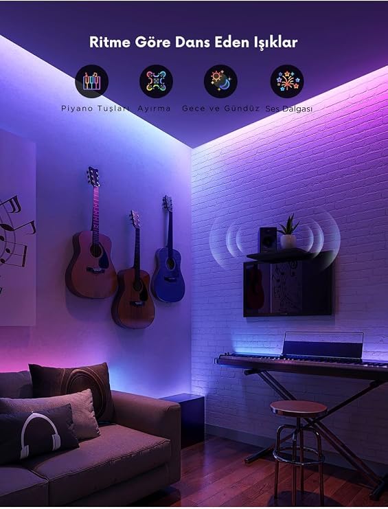 Govee RGBWWIC Matter Destekli Kesilebilir LED Şerit 2 Pro - 5 Metre [Enerji Sınıfı A]
